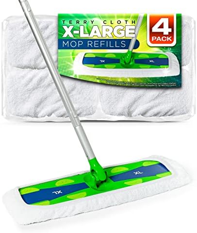 VanDuck Extra Large Cotton Mop Pads - 4-Pack for Swiffer XL Mop