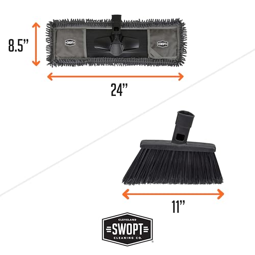 SWOPT 24 Microfiber Dust Mop with Interchangeable Handles