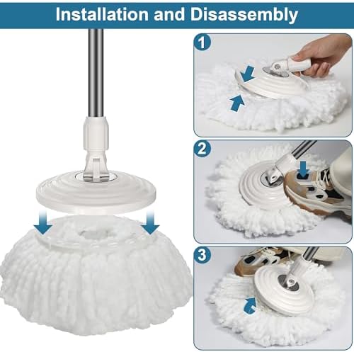 6 Pack Mop Head Replacements for RinseWise and FunClean Spin Mops