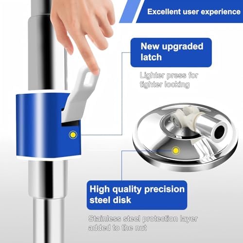 360 Swivel Mop Handle with Reinforced Pole and Microfiber Refills Blue