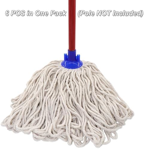 EaseYourDay Cotton String Mop Replacement Heads 6 Pcs