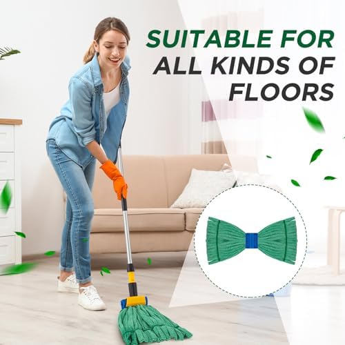 Hushee 6 Pack Heavy Duty Microfiber Tube Mop Heads