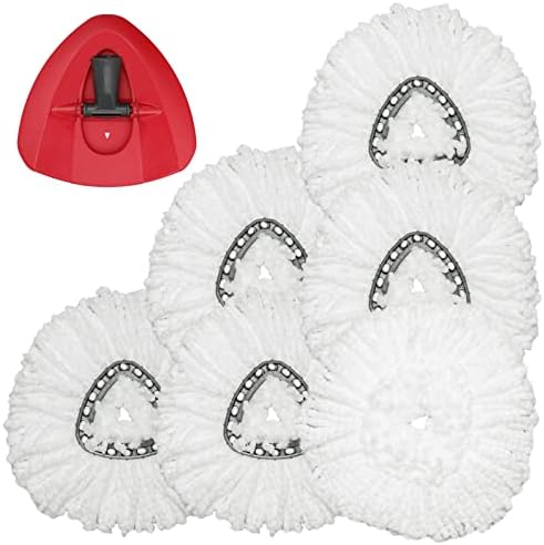 Qulable Spin Mop Refill Head 6 Pack with Base