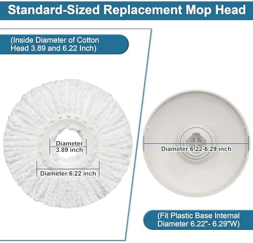 6 Pack Mop Head Replacements for RinseWise and FunClean Spin Mops