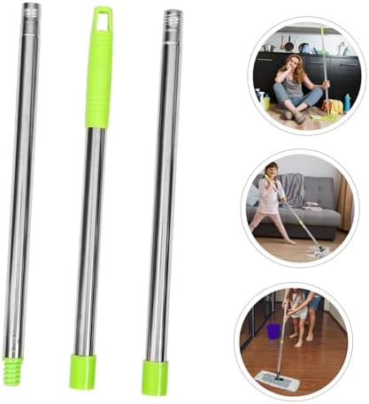 3-Section Mop Handle Replacement Sturdy Plastic Stainless Steel Mop Rod