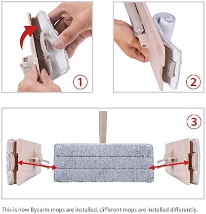 Bycarm 6 Pack Microfiber Mop Pads for 13 Inch Flat Mop
