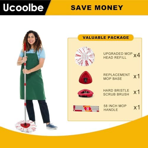 Ucoolbe Spin Mop Replacement Set for O Cedar 1 Tank EasyWring