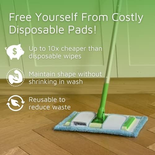 F Flammi Reusable Microfiber Mop Pad 2 Pack