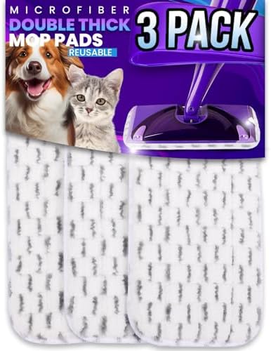 JINCLEAN 3PCS 11-Inch Velcro Reusable Mop Pads 1
