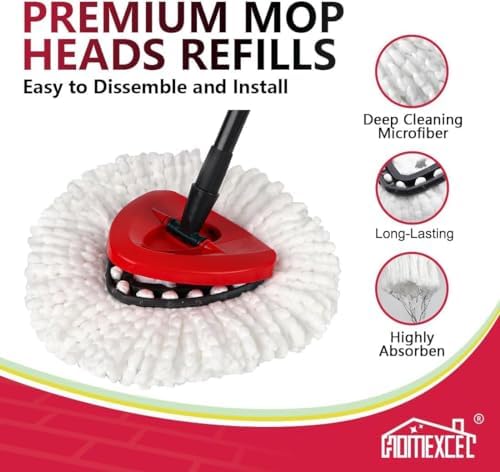 HOMEXCEL Microfiber Mop Heads 8 Pack - O-Cedar EasyWring Compatible 1