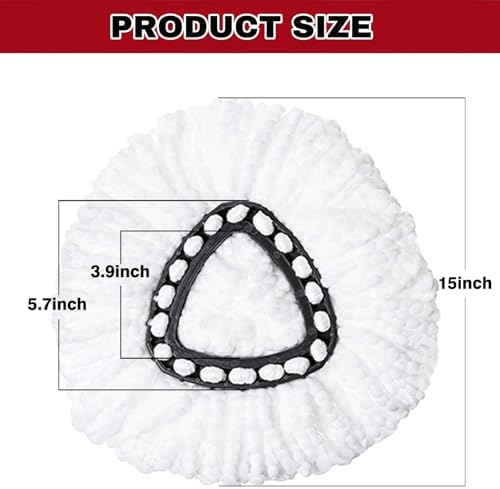 SUOSEC Spin Mop Replacement Heads 6Pack - Machine Washable Easy to Replace