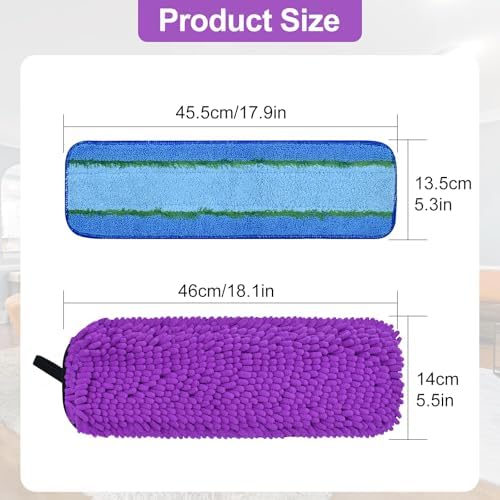 DLAIMI 6 Pack Pet Hair Microfiber Mop Pads Set