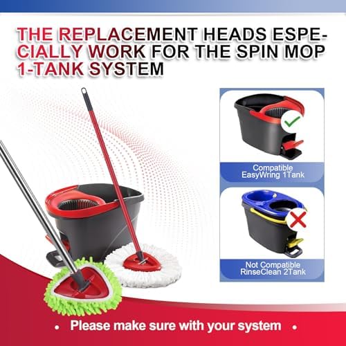 BywoBywo Upgraded Scrub Brush Mop Replacement Set 7 Pack