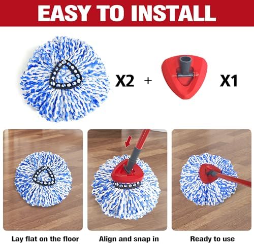 NEWE Mop Head Replacements 2 Pack for O-Cedar RinseClean 2