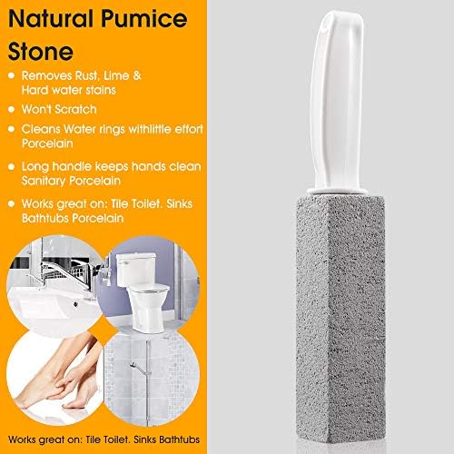 2 Pack Toilet Cleaner Pumice Stone with Ergonomic Handle
