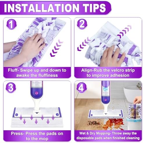 EXEGO Power Mop Pads Refills 12 Count for Multi-Surface Cleaning