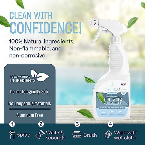 Clean100 Natural Pool Spa Cleaner Spray 254 Fl Oz