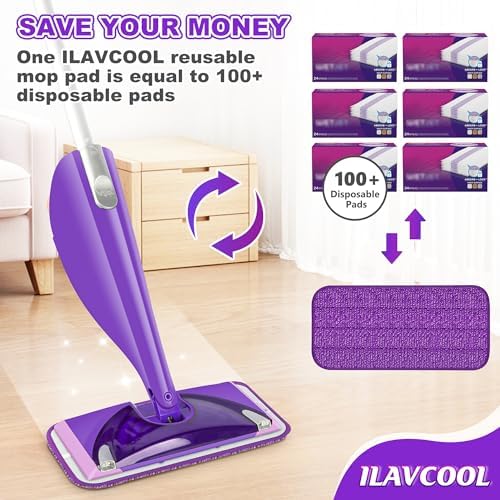 ILAVCOOL 9 Pack Reusable Mop Pads for Swiffer WetJet