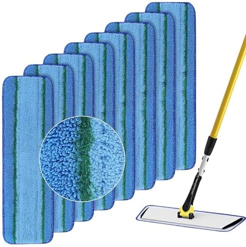 Upgraded Microfiber Mop Pads for Rubbermaid 18 Inch Mops 8 Pack