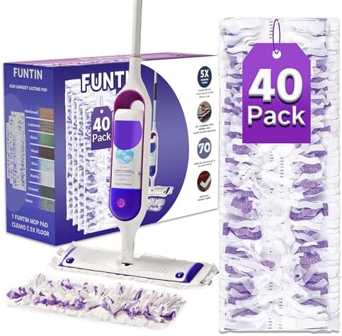 Funtin 40 Count Disposable Mop Pads for Swiffer PowerMop