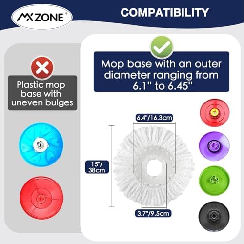 MXZONE Spin Mop Replacement Head 3 Pack