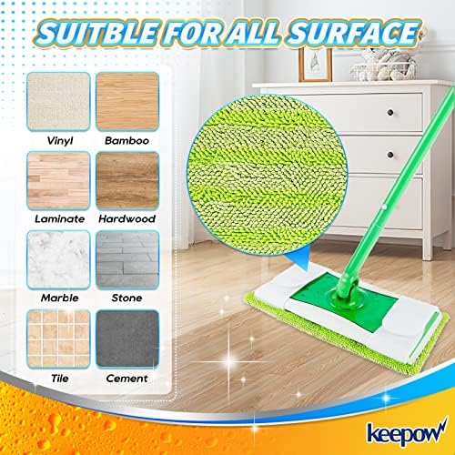KEEPOW Reusable Mop Pads for Swiffer Sweeper Mop 6 Pack 1
