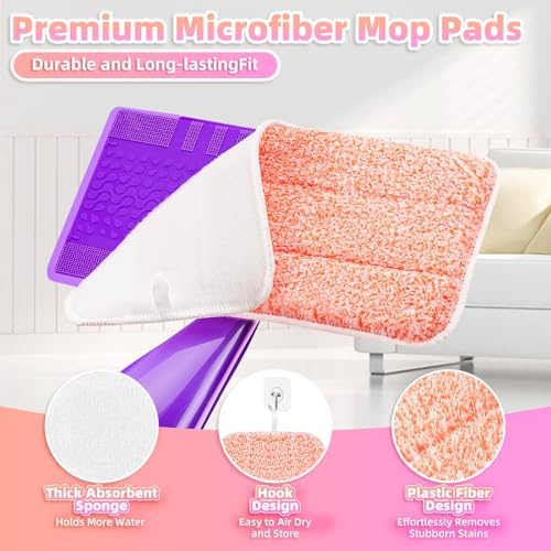 LOVECO Power Scrubbing Reusable Mop Pads 6 Pack