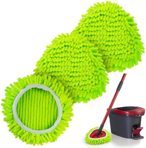 Ucoolbe Chenille Mop Head Refill 3 Pack for O Cedar EasyWring