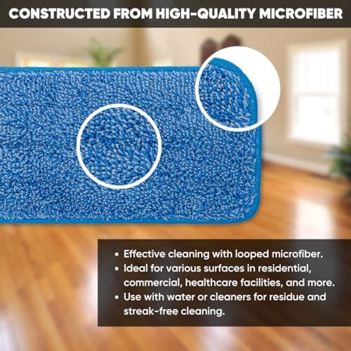 18 inch Microfiber Mop Pads - 18 Pack Machine Washable Reusable 1
