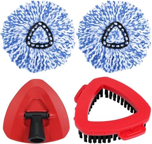 4 Pack Spin Mop Replacement Heads for 2-Tank System