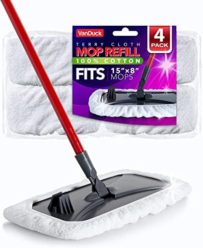 VanDuck 15x8 inch Terry Cloth Mop Refills 4-Pack 1