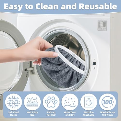 LOVECO Reusable Mop Pads Refill for Swiffer 6 Grey Pack