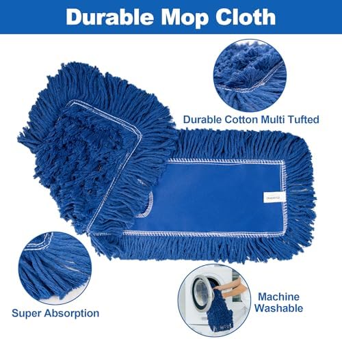 4 Pack 24-Inch Washable Dust Mop Heads - No Clinging Easy to Use