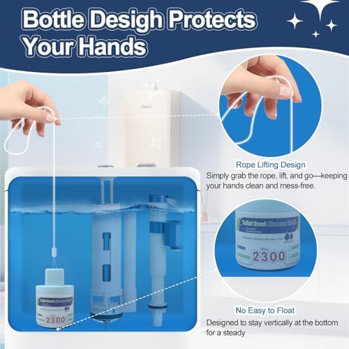 Msvvko Toilet Bowl Cleaner Tablets in Bottles 6 Pack 2300 Flushes Each