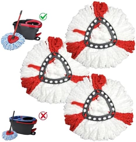JIUMEE 1-Tank System O-Ceda Mop Replacement Head Set of 3 1