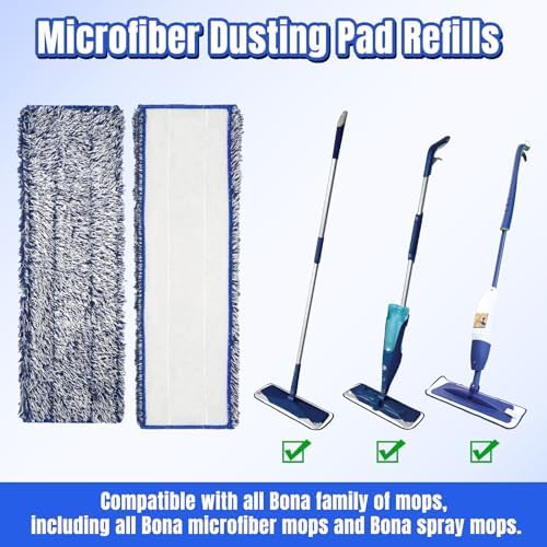 3 Pack Microfiber Replacement Mop Pads for Bona