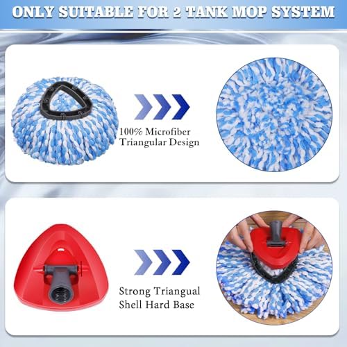 6 Pack Mop Replacement Heads for Oceda RinseClean 2-Tank System