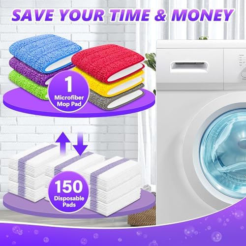 EXEGO 6 Count Reusable Microfiber Mop Pads for Swiffer PowerMop