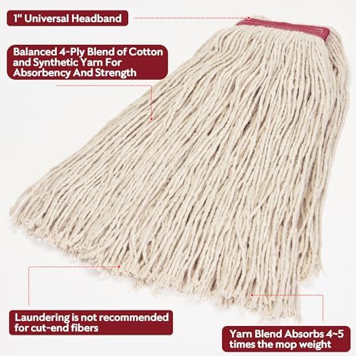 Matthew Cleaning 16oz 3-Pack Cotton Mop Heads