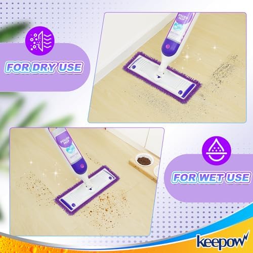KEEPOW Reusable Microfiber Mop Pads 4 Pack