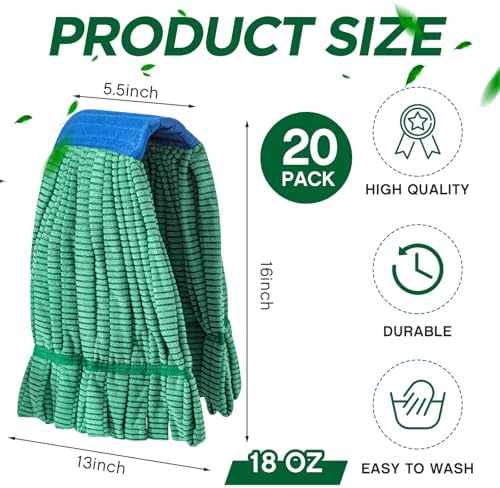 Hushee 6 Pack Heavy Duty Microfiber Tube Mop Heads