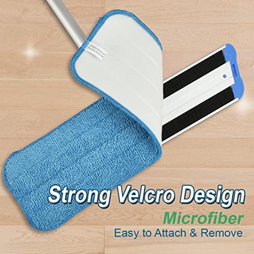 Layers 18 Inch Microfiber Mop Refills - 3 Pack Reusable Velcro Mop Heads