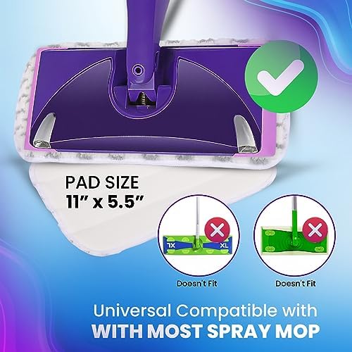 JINCLEAN 3PCS 11-Inch Velcro Reusable Mop Pads 1