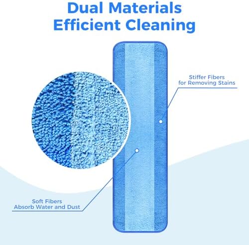 12-Pack Microfiber Mop Pads for Bona Mop Washable Reusable