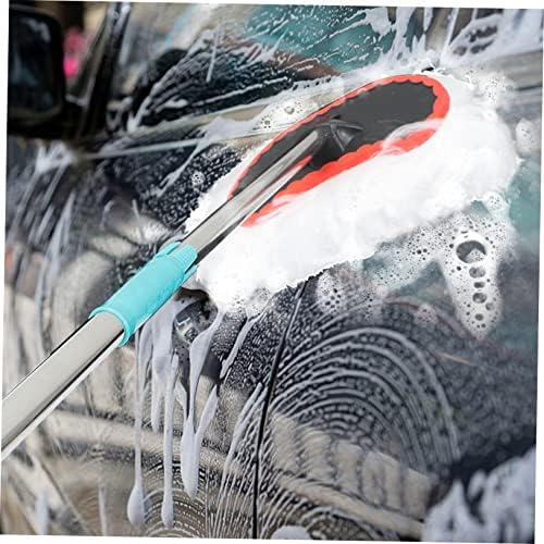 Adjustable Telescoping Mop Handle with Microfiber Head for Car and Window Cleaning