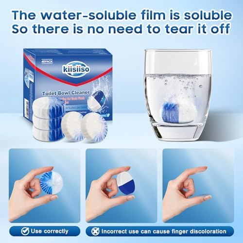 KIISIISO Toilet Cleaner Tablets 40 Pack Long-Lasting