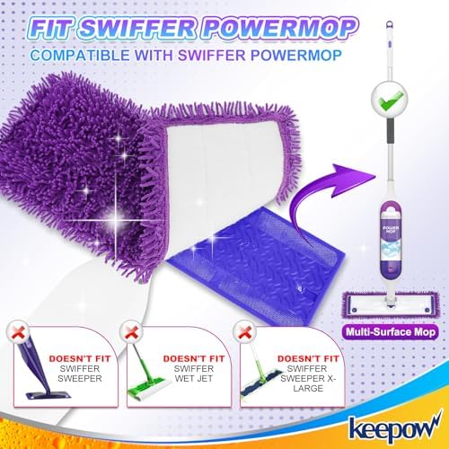 KEEPOW Reusable Microfiber Mop Pads 4 Pack