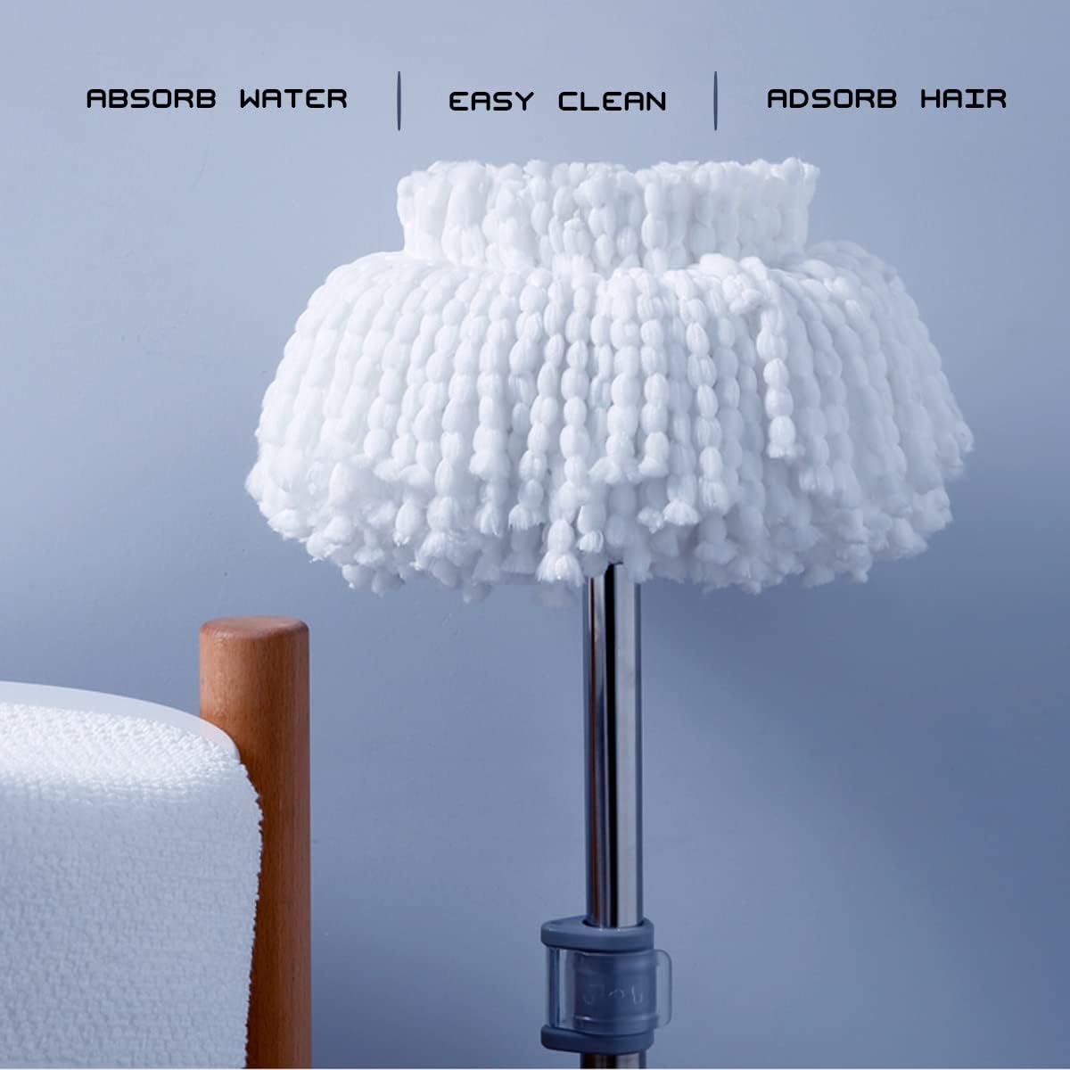 4 Pack Spin Mop Heads for 360 Mop Reusable Microfiber Refills
