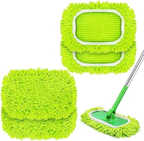 JEHONN Reusable Microfiber Mop Pads 4 Pack for Swiffer Sweeper