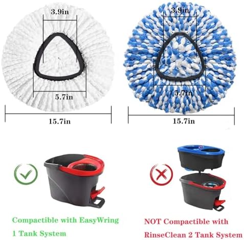 Fazlynyi 4 Pack Microfiber Mop Heads for O-Ceda Mop